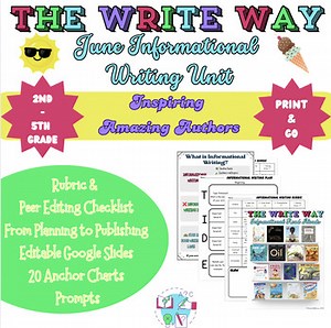June Informational Writing Unit | Prompts, Anchor Charts, Draft & Publish