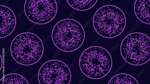 Dark blue background features vibrant green dots forming captivating circular patterns. Central circle, flanked by symmetrical patterns, creates harmonious, balanced visuals