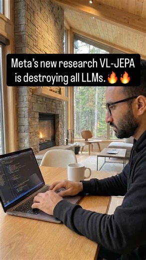Shubham Mishra on Instagram: "Most Large Language Models (LLMs) and Vision-Language Models (VLMs) think one word at a time. But Meta FAIR’s new 𝗩𝗟-𝗝𝗘𝗣𝗔 (Vision-Language Joint Embedding Predictive Architecture) is proving there is a more efficient way to understand the world., Here is the breakdown of what makes this architecture different and why it matters for the future of real-time AI. 𝗪𝗵𝗮𝘁 𝗶𝘀 𝗩𝗟-𝗝𝗘𝗣𝗔? VL-JEPA is the first 𝗻𝗼𝗻-𝗴𝗲𝗻𝗲𝗿𝗮𝘁𝗶𝘃𝗲 model capable of general