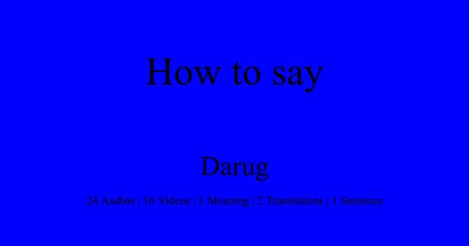 Darug Pronunciation