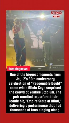 Jay-Z and Alicia Keys Bring ‘Empire State of Mind’ Back to Life at Yankee Stadium #JayZ #AliciaKeys