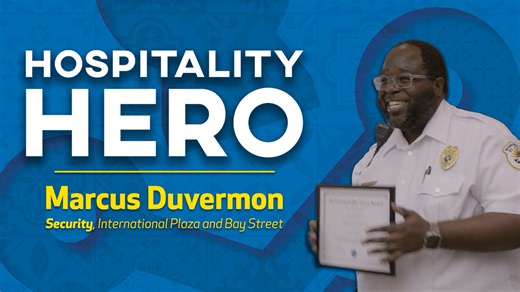 Tampa Bay’s tourism industry thrives because of the dedicated champions who make every visitor feel welcomed and valued. From the friendly faces at our hotels and local attractions to the talented chefs and bartenders crafting unforgettable dining experiences, our region’s hospitality shines as a true testament to the passion and care that make Tampa Bay a must-visit destination. Marcus Duvermon is the epitome of customer service as security for International Plaza and Bay Street. Always smiling