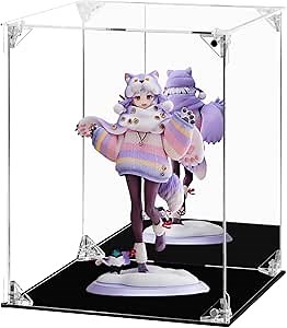 Acrylic Display Case Clear Action Figure Display Case with Mirrored Back, Dustproof Protection Display Box Alternative Glass Case for Collectibles Figures Models Doll Toys (8x8x10 inch, 20x20x25 cm)
