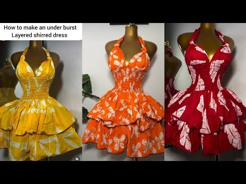 DIY : HOW TO MAKE AN UNDER BURST SHIRRED LAYERED DRESS #smocking