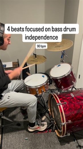 Thou Can Drum on Instagram: "Couple drum beats for some drumming ideas to work on your bass drum foot for independence. Limb independence, especially for the bass drum foot, is a key drum technique to have as part of your drum skills. It will help you be a more creative drummer and improve on the drums. Be sure to make this technique as part of your drum practice. Thanks for watching! Follow @thoucandrum for daily drum content. #drumbeats #bassdrumfoot #drumindependence #drumtechnique #drummingi