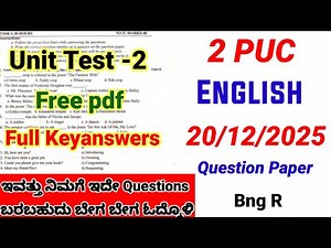 2nd puc english important questions for unit test 2 question paper 2025-26 karnataka kseab