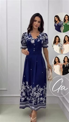 Moda Evangélica e Executiva on Instagram: "- R$ 244,99 - ✨ Vestido MID em Viscolinho Estampado ✨ Confeccionado em viscolinho, tecido leve, fresco e extremamente confortável, ideal para quem busca elegância e bem-estar no dia a dia. O modelo possui decote quadrado, que valoriza o colo com delicadeza, além de botões frontais funcionais, que trazem charme e um toque clássico à peça. As mangas curtas levemente bufantes acrescentam feminilidade, enquanto a modelagem longa e fluida garante movimento e