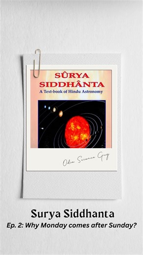 Shakti Prasad Badajena on Instagram: "The Science of the Order: The secret lies in the Suryasiddhanta, one of the world’s oldest astronomical texts. Ancient Indian sages arranged the seven visible “planets” (Grahas) by their apparent speed from Earth: Saturn (slowest), Jupiter, Mars, Sun, Venus, Mercury, and the Moon (fastest). They divided the 24-hour day into parts called Horas (from “Ahoratra,” meaning day and night). Each hour was ruled by a planet in that descending order of speed. Because