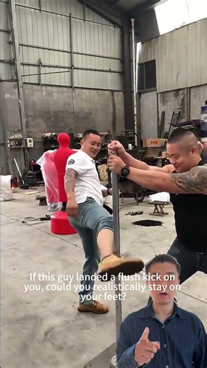If this guy landed a flush kick on you, could you realistically stay on your feet? #kungfu