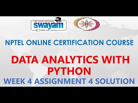 Data Analytics with Python | NPTEL | Week 4 | Assignment 4 | Jan2021