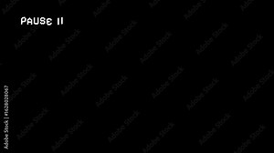 4K VCR pause animation. retro VHS screen with blinking PAUSE text