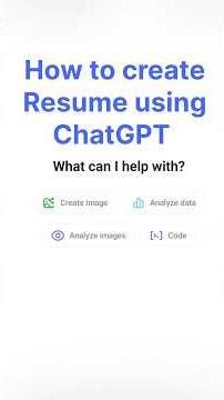 How to create Resume using ChatGPT?part-1