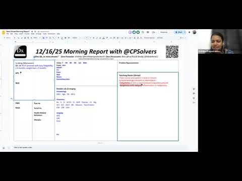 December 16, 2025 VMR with Ravi & Maddy - easy fatigability for 3 months and weight loss