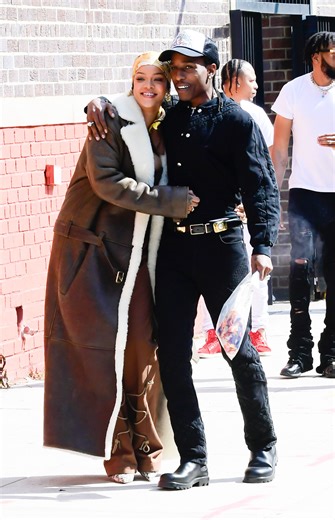 Rihanna’s Off-Duty Look Includes a Massive Fur Coat and High-Fashion Crocs
