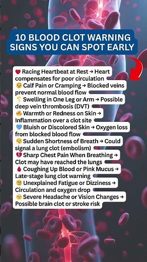 🔥 10 Blood Clot Warning Signs You Should Never Ignore 🩸