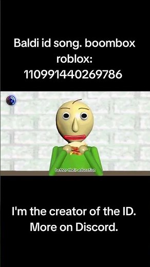Baldi id song boombox roblox #роблокс #boombox #music #song #baldi #roblox