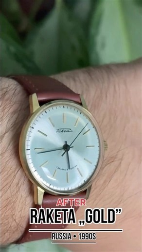 Raketa Gold Watch Restoration | Before & After #Shorts