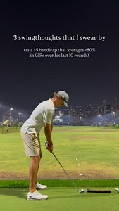 Sharing the 3 swing thoughts that brought my ball striking to the next level: #1: Stable backswing ✅ I visualize my head being stuck in a box and my body being stuck in a barrel/bottle. When I move into the backswing, imagining these two things helps me stay very centered and feel very stable at the top of my swing, ready to come down with precisiom #2: Load down, explode up ↘️⬆️ In transition, I’m very conscious of my body loading down into my lead side before my arms even finish the backswing.