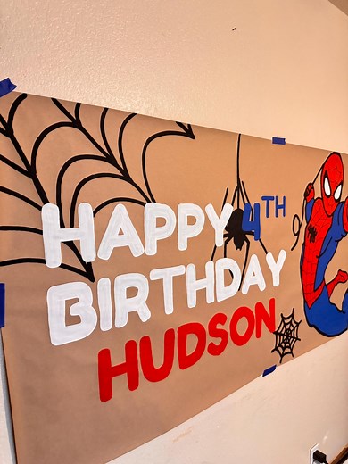 Hand Painted Spiderman Birthday Banner: Custom Party Decoration - Etsy