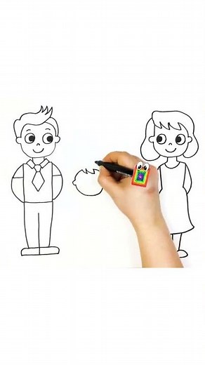 How to draw a family