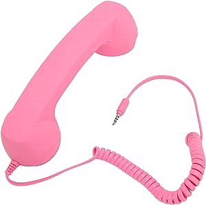 Retro 3.5mm Telephone Handset, Telephone Handset for Cellphone, Radiation Proof Retro Phone Handset, Old Telephone Headset, Handheld Receiver for Cell Phone (Pin)