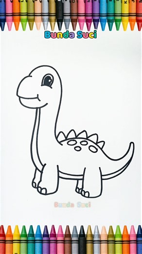 How to Draw a Cute Dinosaur | Easy Dinosaur Drawing for Kids | Beginner Drawing Tutorial