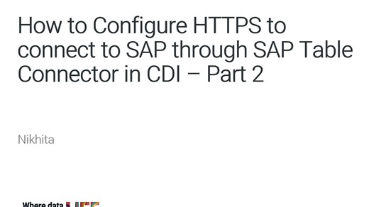 如何配置HTTPS以通过SAP表连接器连接SAP – 第2部分