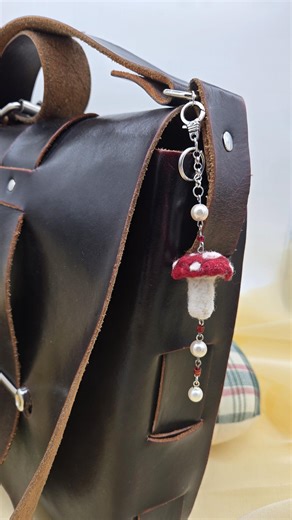Red Mushroom Bag Charm, Needle Felted Wool Keychain - Etsy
