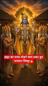 ब्रह्मा जी का घमंड तोड़ने स्वयं प्रकट हुए भगवान विष्णु!🔥#vishnu #mahadev #krishna #radha #sitaram