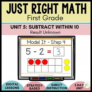 Subtraction Within 10: Result Unknown l First Grade Math Lessons with Math Games