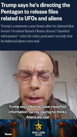 Trump says Obama gave out classified information when said he thinks aliens are real😳 #fyp #news #obama #alien #ufo