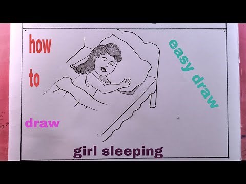 how to draw a girl sleeping in bed/girl drawing