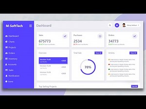 Admin Dashboard Page HTML And CSS