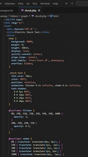 This Text Flickers Like It’s Being Shocked ⚡ (HTML + CSS Animation)