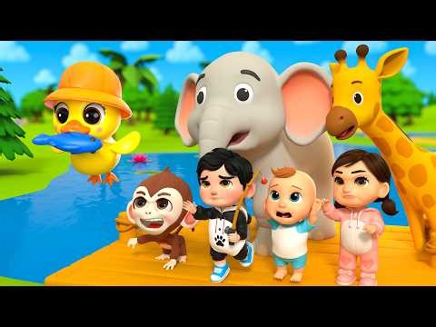 Canción infantil "Animales juegan en la granja" | Canción familiar con los dedos para niños