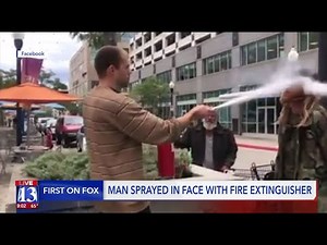 Man sprayed in face with fire extinguisher for smoking cigarette