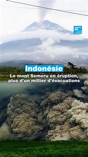 🌋🇮🇩 Plus d'un millier de personnes ont dû être évacuées après une nouvelle éruption du mont Semeru, le plus haut volcan de l'île de Java, en Indonésie. En 2021, une éruption du même volcan avait tué 50 personnes #Java #Indonésie #Éruption #Volcan #MontSemeru #Semeru | FRANCE 24