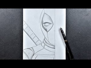 How to draw deadpool half face | sketch tutorial