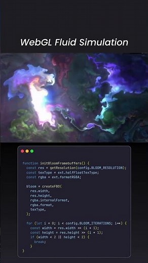 WebGl Fluid Simulation #backend #coding #html #css #webdesign #programming #frontend #python