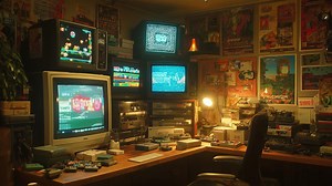 Animated Retro Gaming Setup Background, CRT TV Loop With Static Effects, Vintage Console Room, 90s Arcade Vibes, Vtuber Twitch Overlay - Etsy