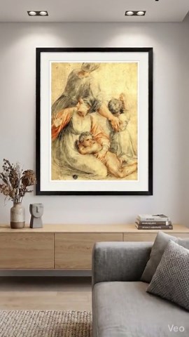 Raphael Sanzio Drawing - Mother & Children Sketch - High-res Art Printable - Etsy