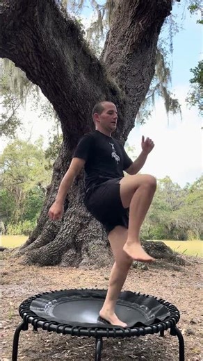 30 Seconds of High Knee Sprints on a Rebounder 🔥 (Instant Cardio Boost)