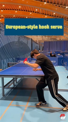 European-style hook serve tutorial #tabletennis #pingpong #tabletennislove with effects