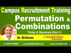 Permutation and Combinations Formulas and Tricks Part 1 | Campus Recruitment Training | CRT Training