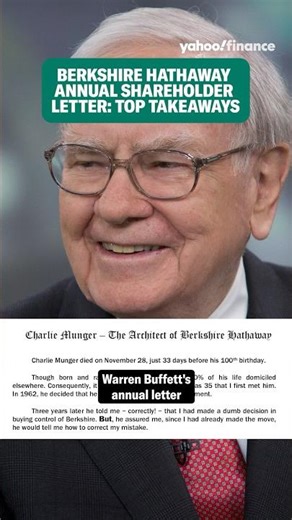Warren Buffett: Top takeaways from Berkshire Hathaway’s annual shareholder letter #shorts