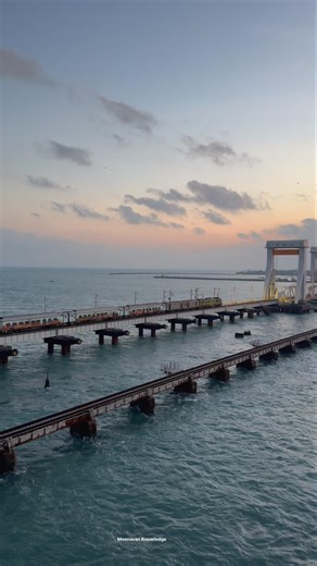 Early morning 😍bharat gaurav train in Pamban bridge #pamban