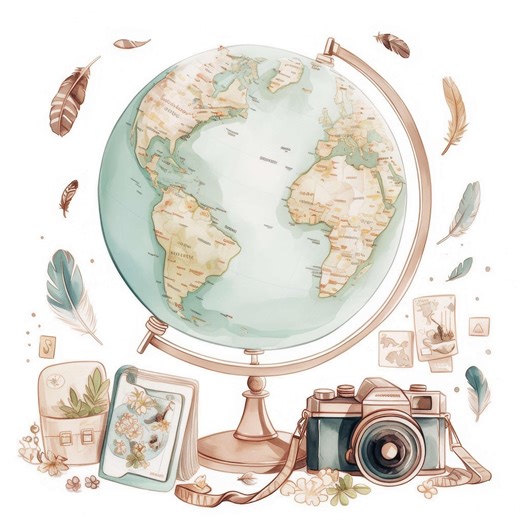12 Traveling Clipart Set, Globe Illustrations, Printable Watercolor Clipart, High Quality JPG, Digital Download, Commercial Use, Paper Craft - Etsy Canada