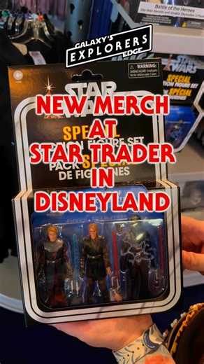 Galaxy’s Edge Explorers on Instagram: "New Star Wars Merch at Star Trader in Disneyland. Vintage Scale 3-pack Action Figures of Anakin Skywalker/Darth Vader, a Black Series Nightsister from Jedi Survivor, and a Season of the Force Tee!"