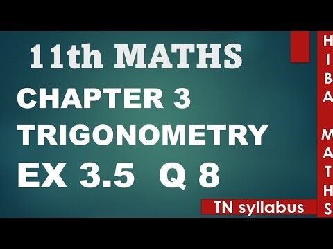11th maths chapter 3 exercise 3.5 question 8 TN syllabus hiba maths