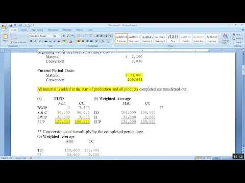 Process Costing FIFO VS Weighted Average.